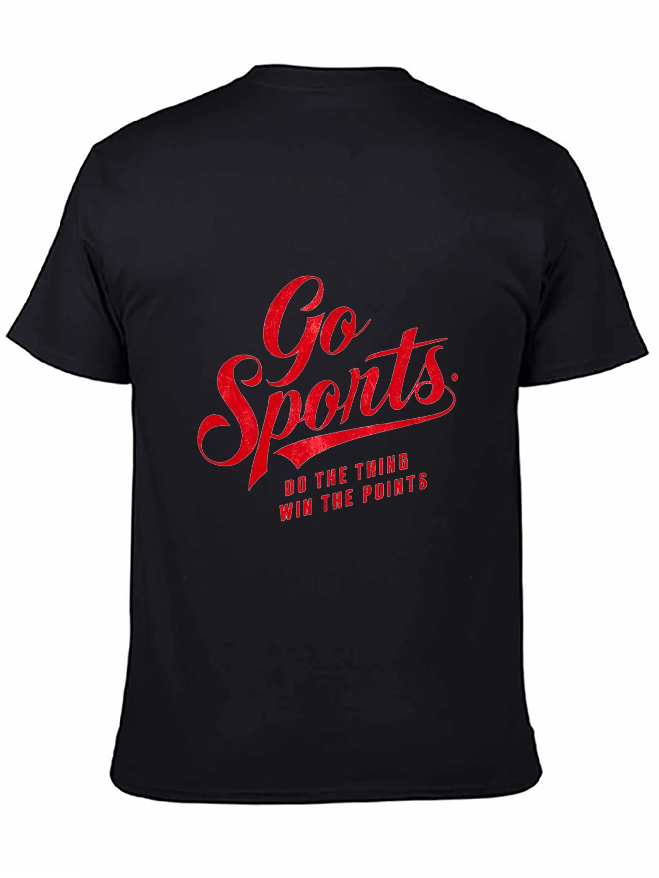 Go Sports Graphic Tee - Black Cotton T-Shirt