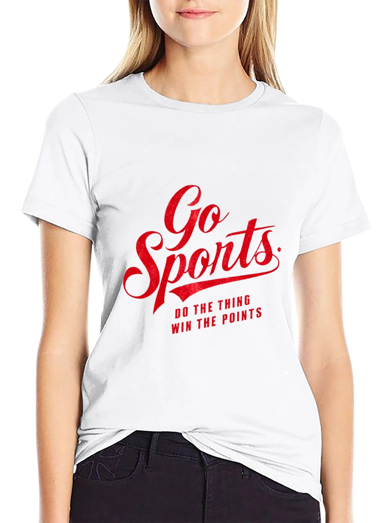 Go Sports Graphic Tee - Black Cotton T-Shirt