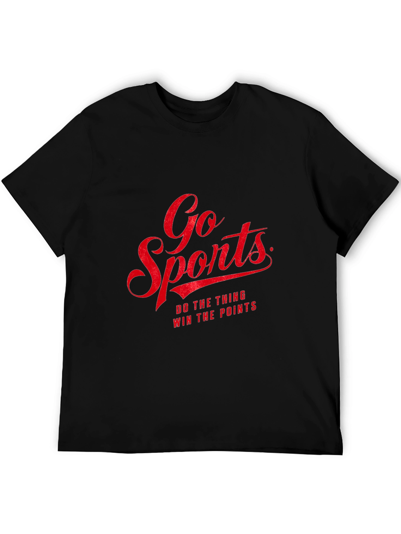 Go Sports Graphic Tee - Black Cotton T-Shirt