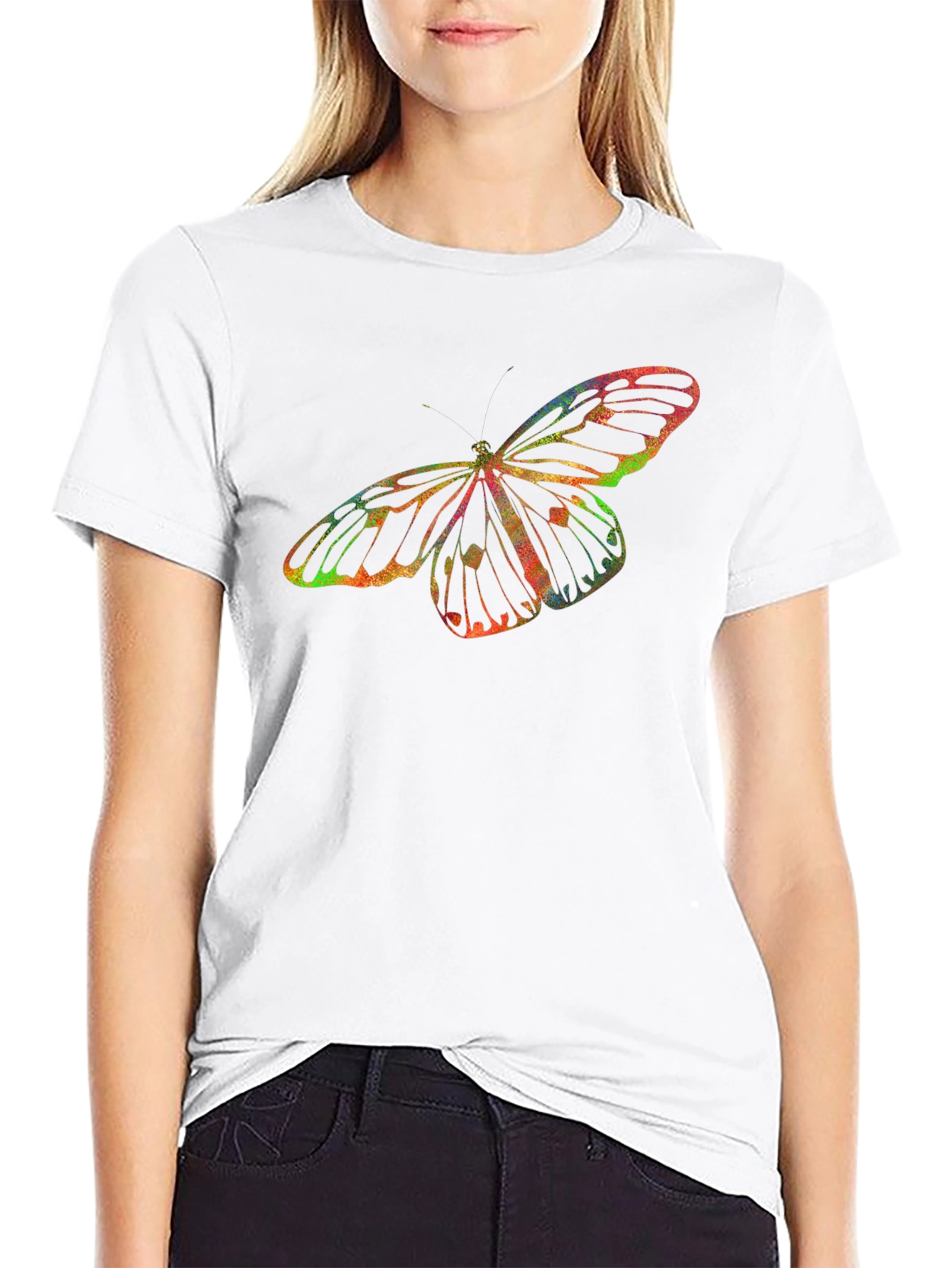 Butterfly Graphic Mens Black T-Shirt