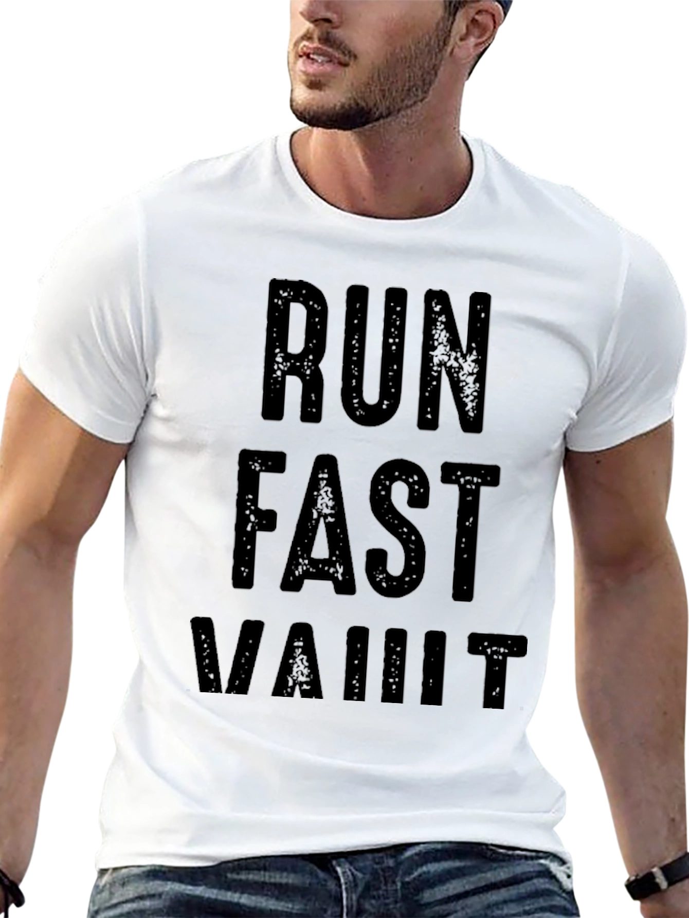 Run Fast Vault T-Shirt - Black Graphic Tee