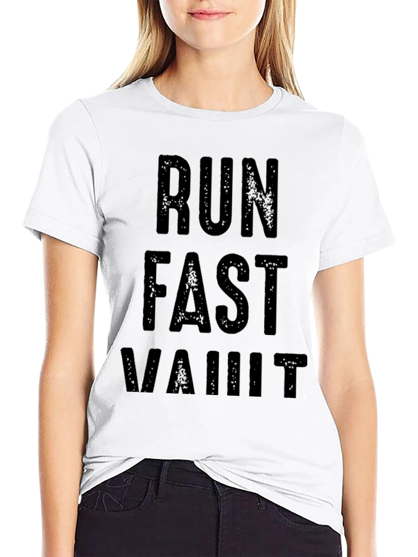 Run Fast Vault T-Shirt - Black Graphic Tee