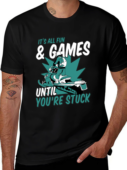 Fun & Games Snowmobile T-Shirt - Stuck Humor