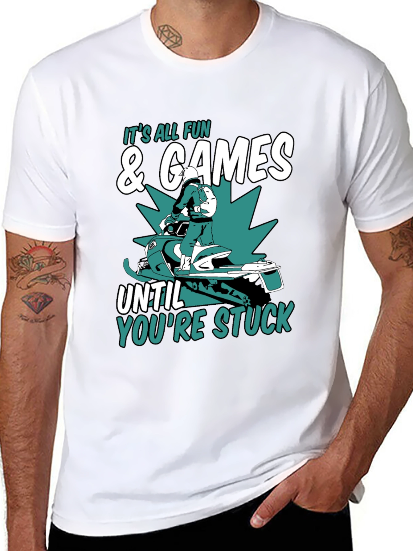 Fun & Games Snowmobile T-Shirt - Stuck Humor