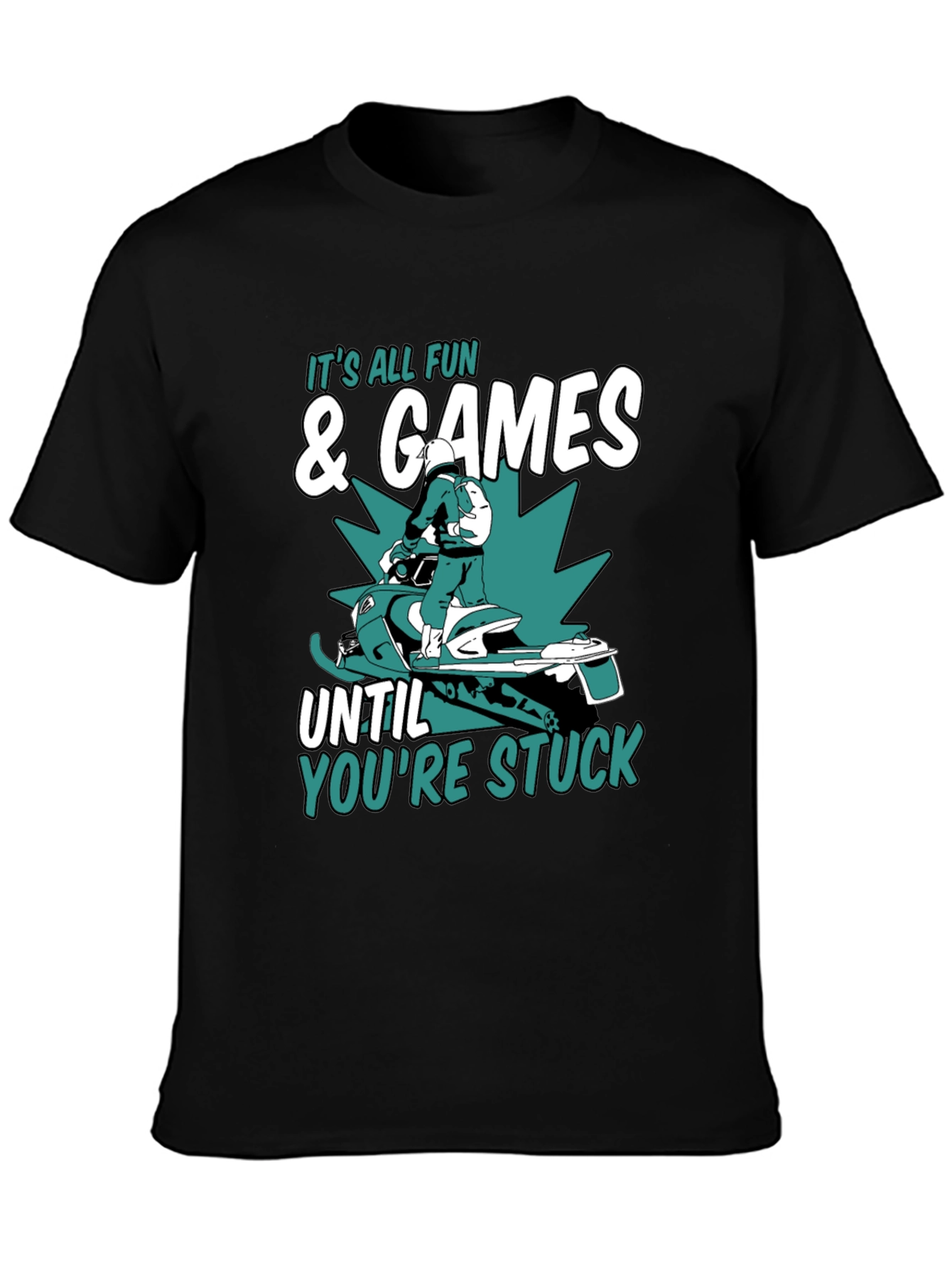 Fun & Games Snowmobile T-Shirt - Stuck Humor