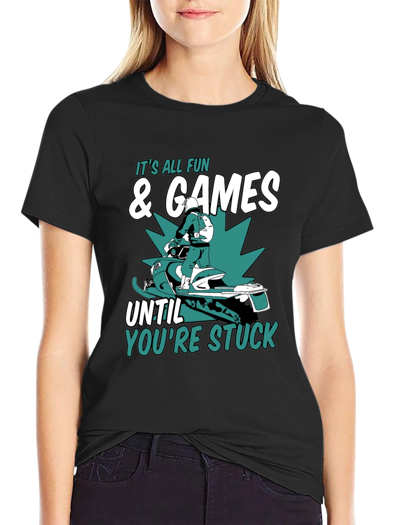 Fun & Games Snowmobile T-Shirt - Stuck Humor