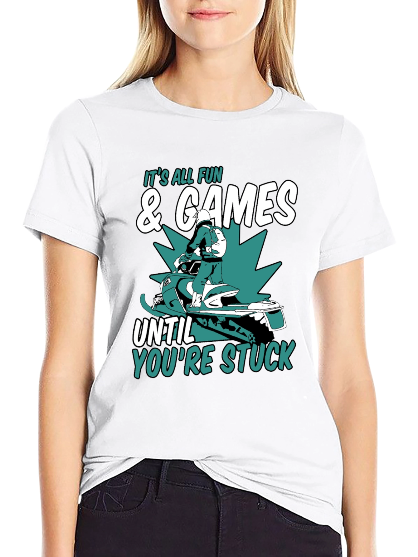 Fun & Games Snowmobile T-Shirt - Stuck Humor