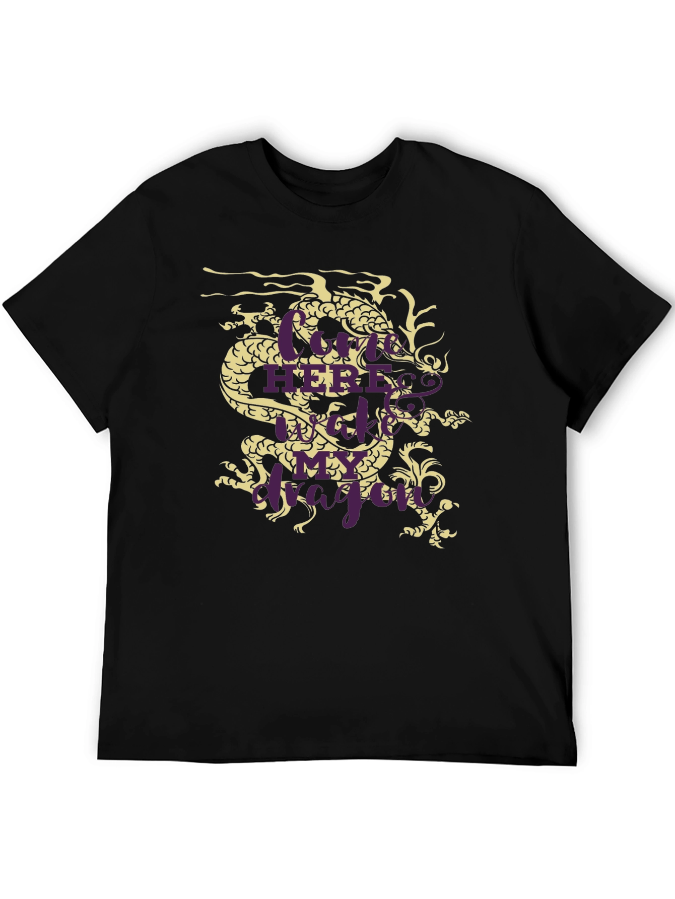 Dragon Graphic Tee - Here Be Dragons Black T-Shirt