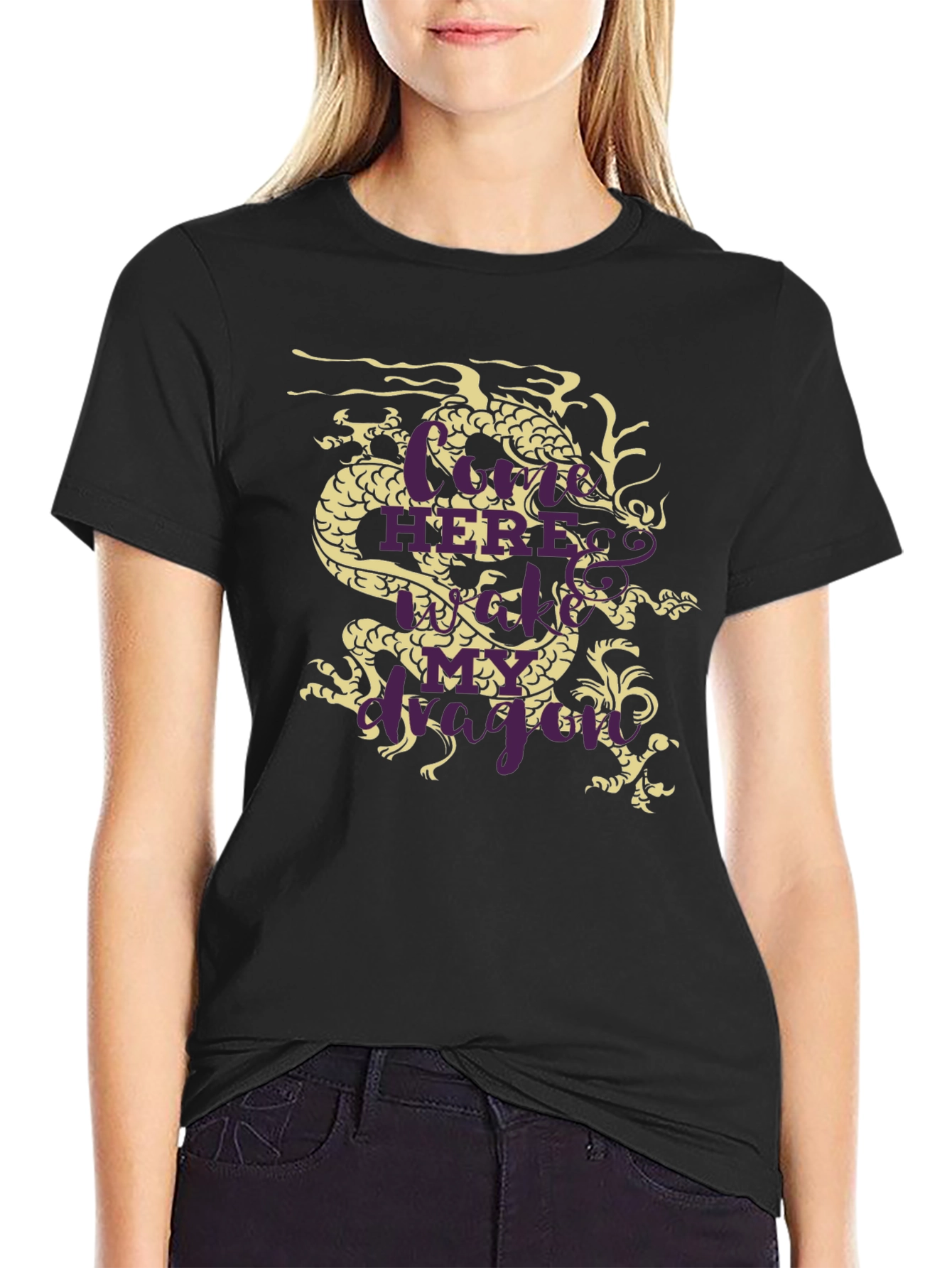 Dragon Graphic Tee - Here Be Dragons Black T-Shirt