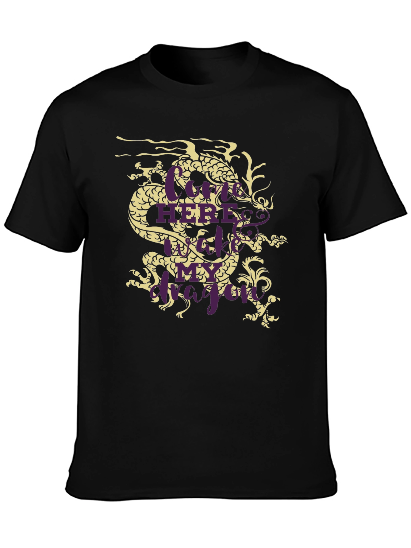Dragon Graphic Tee - Here Be Dragons Black T-Shirt
