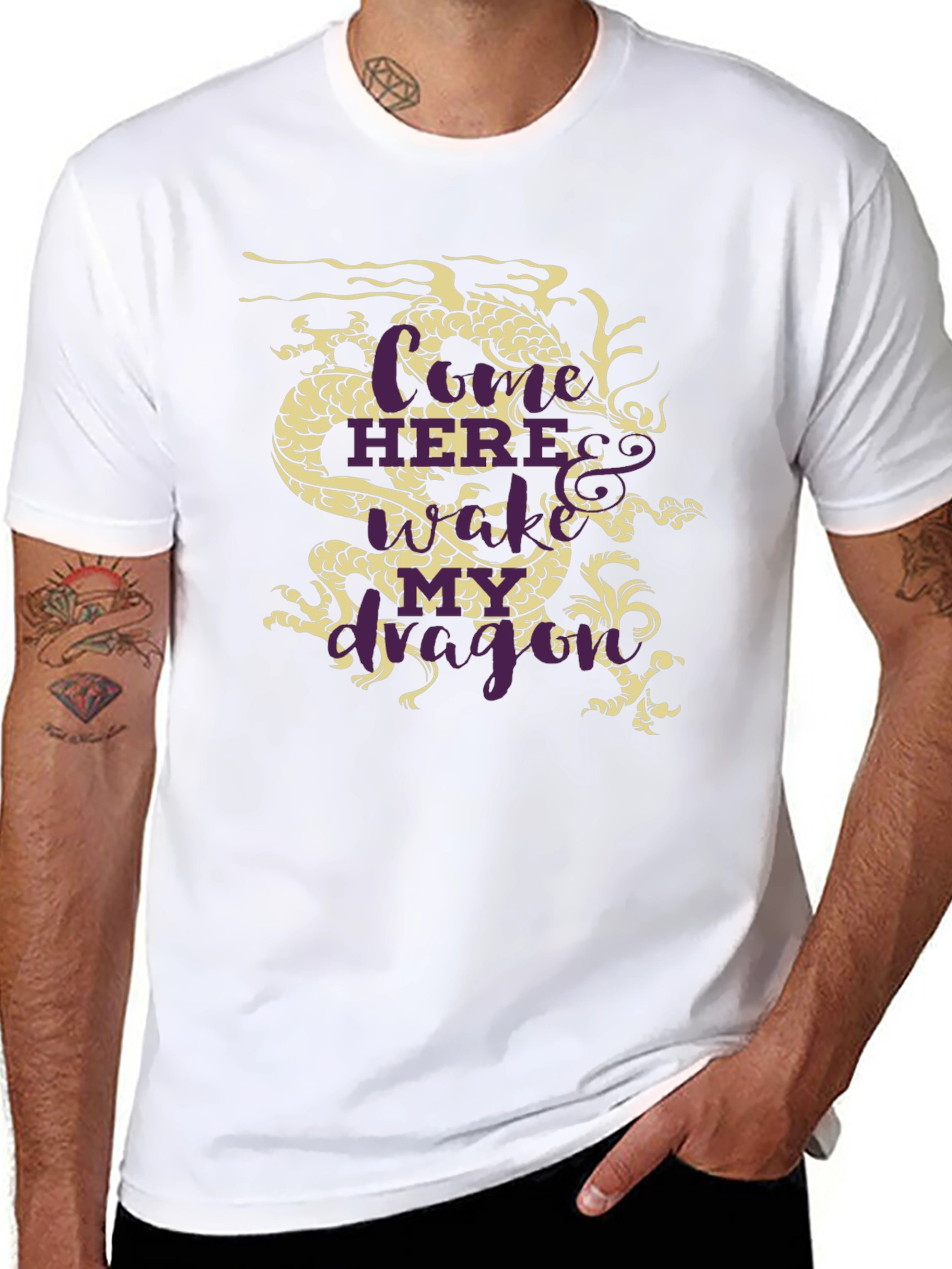 Dragon Graphic Tee - Here Be Dragons Black T-Shirt