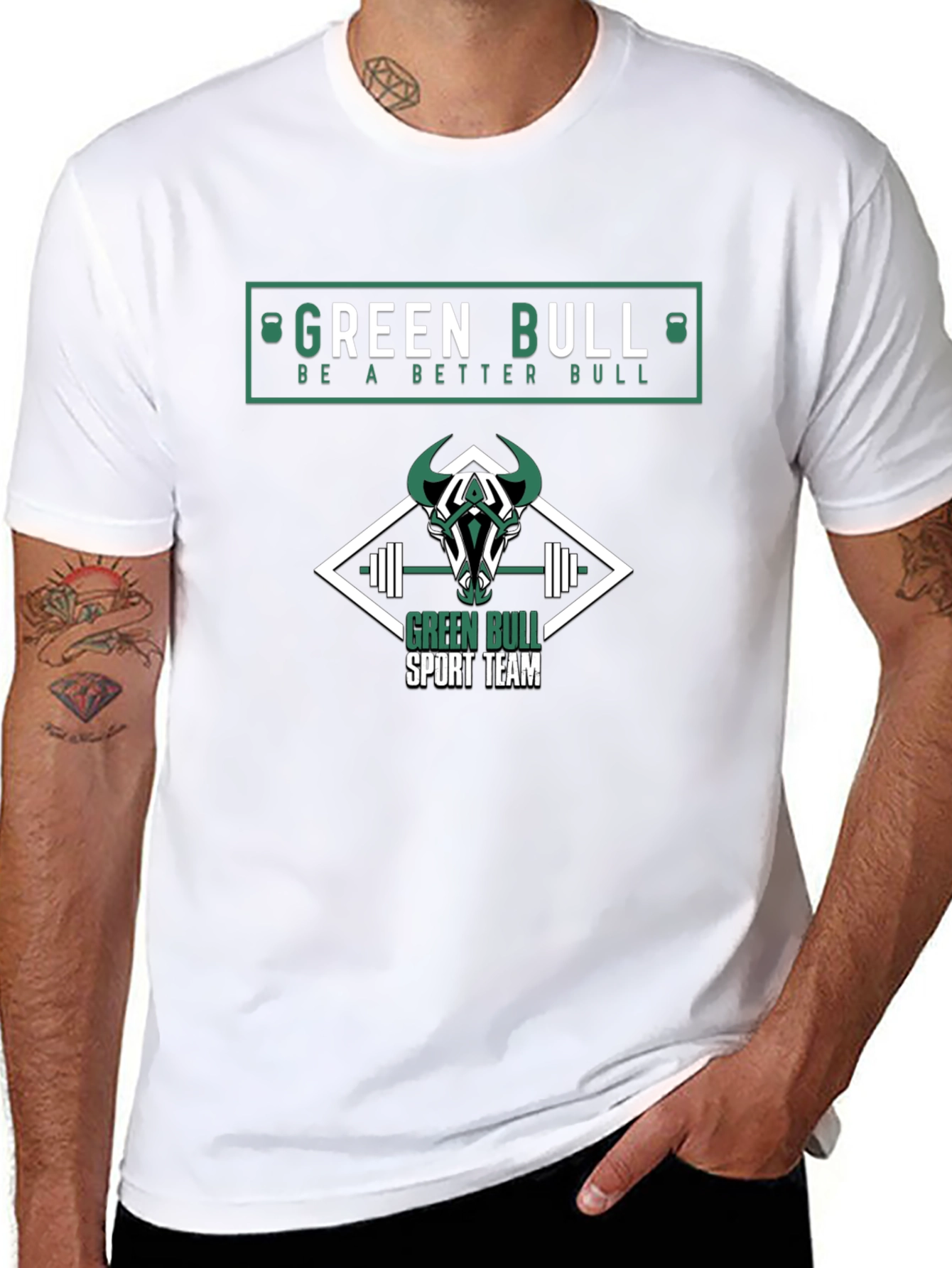 Green Bull Sport Team Black T-Shirt