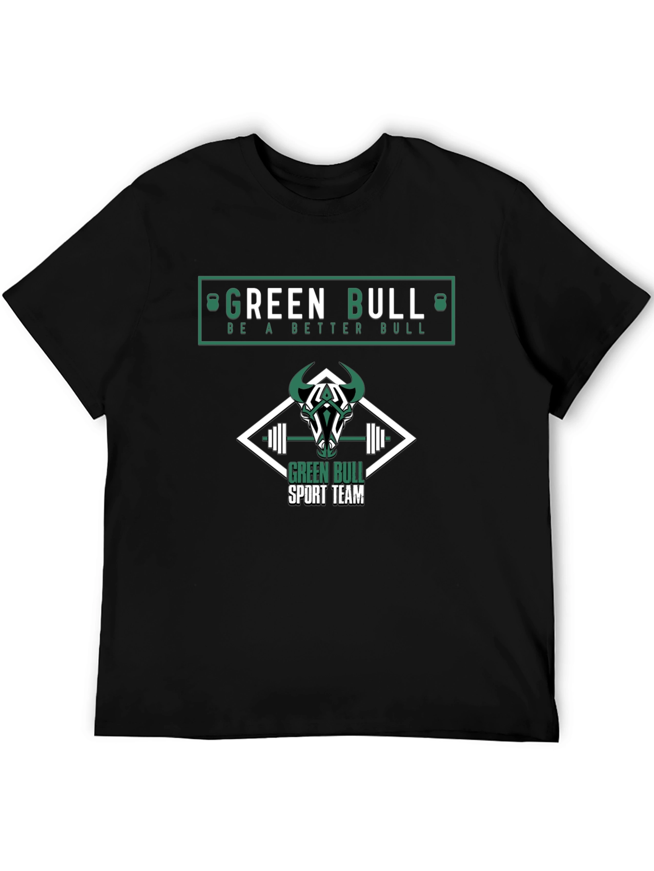 Green Bull Sport Team Black T-Shirt