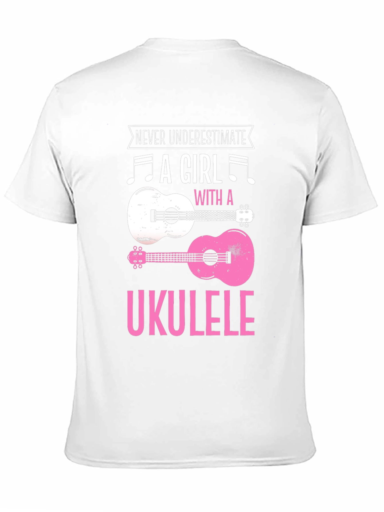 Never Underestimate Girl With Ukulele Graphic Tee
