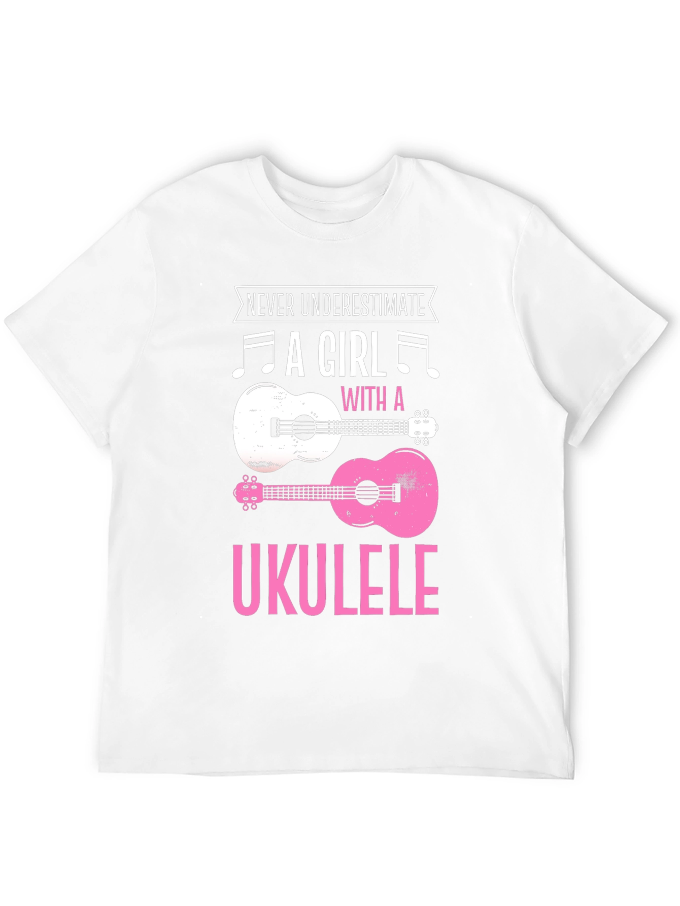 Never Underestimate Girl With Ukulele Graphic Tee