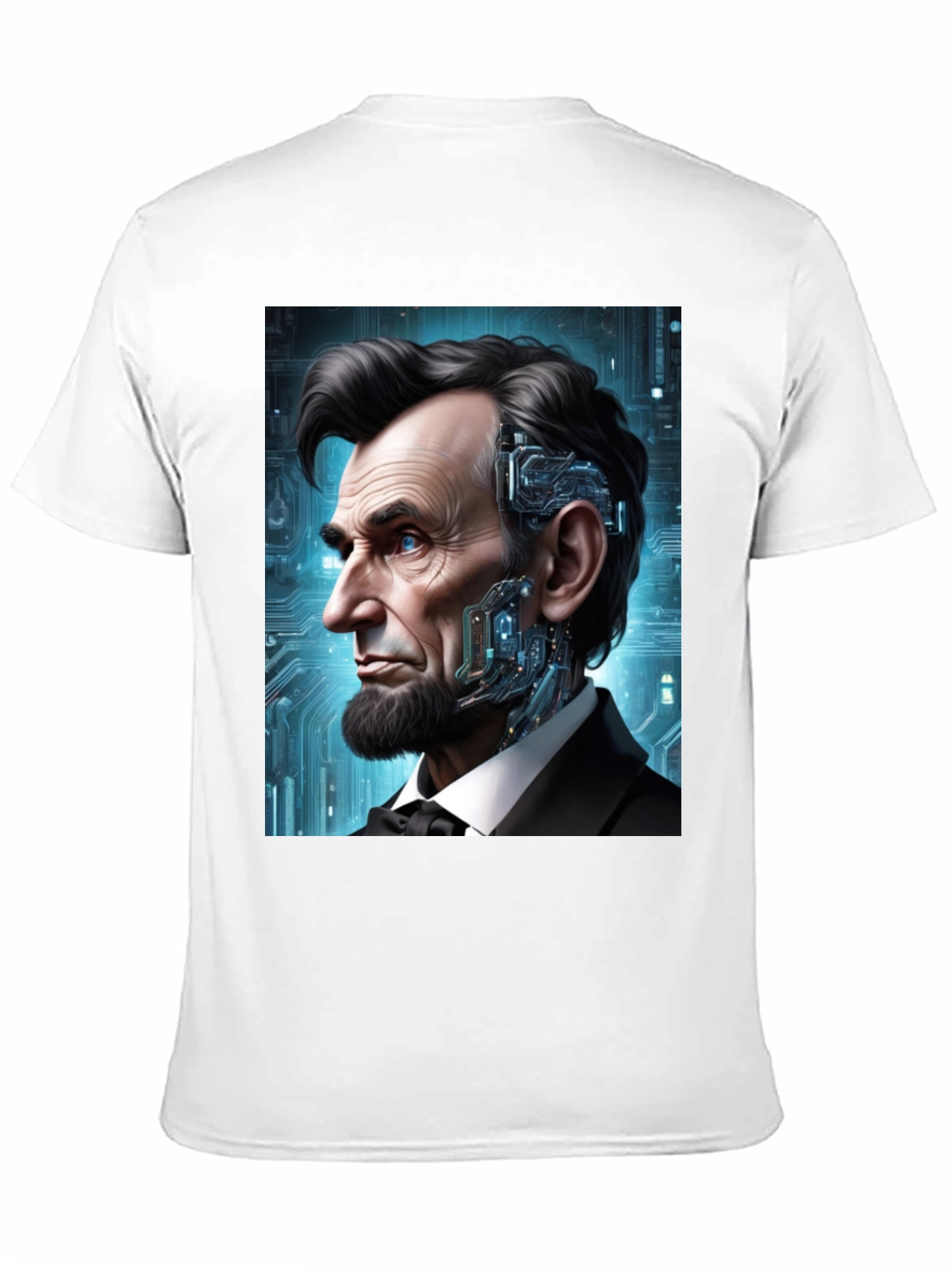 Cyberpunk Lincoln T-Shirt - Futuristic President Design