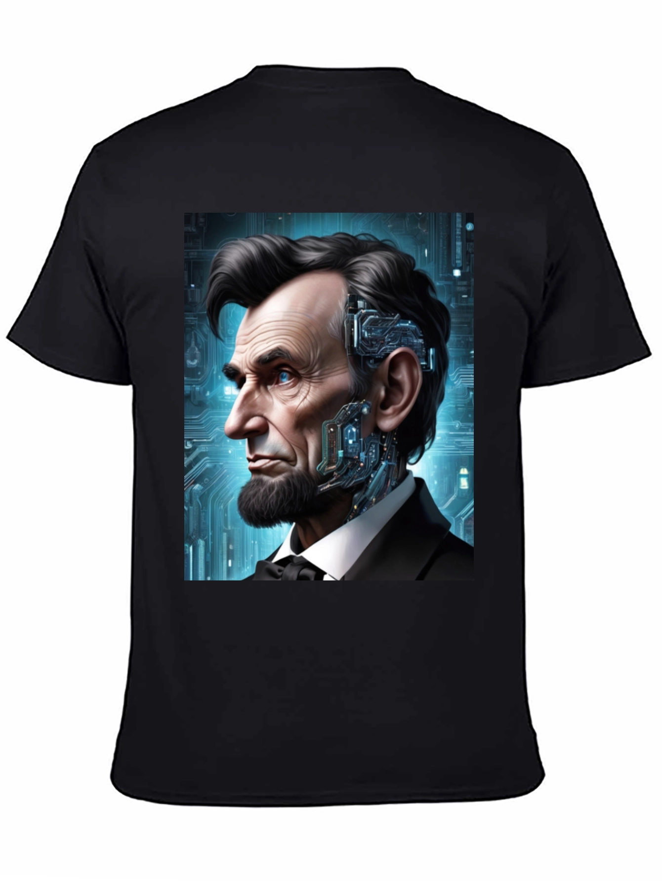 Cyberpunk Lincoln T-Shirt - Futuristic President Design