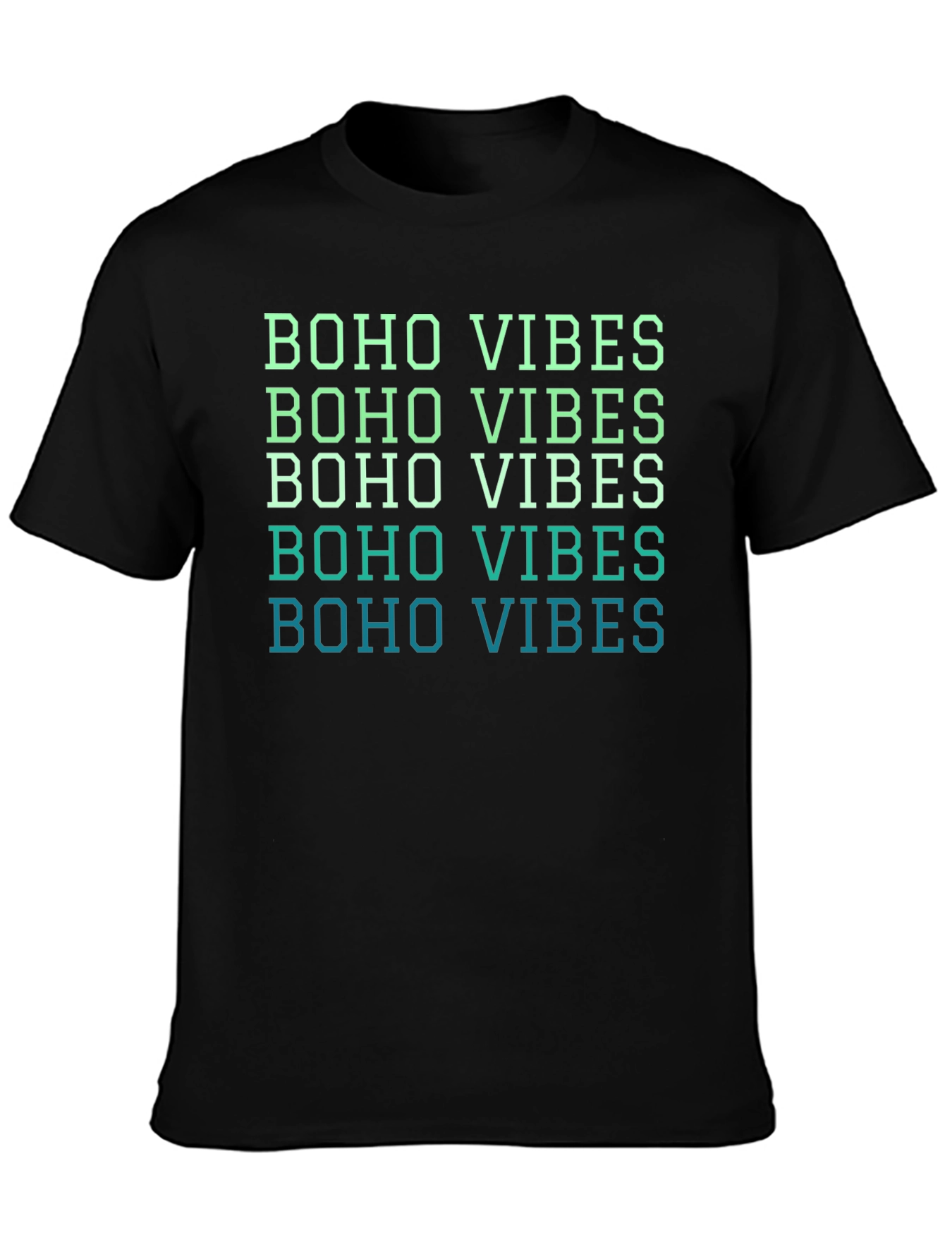 Boho Vibes Graphic Tee - Relaxed Fit Black T-Shirt