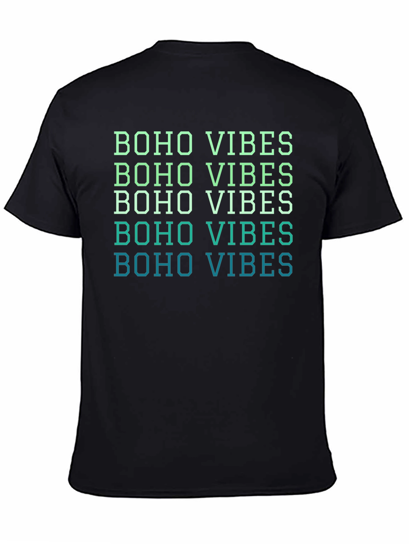 Boho Vibes Graphic Tee - Relaxed Fit Black T-Shirt