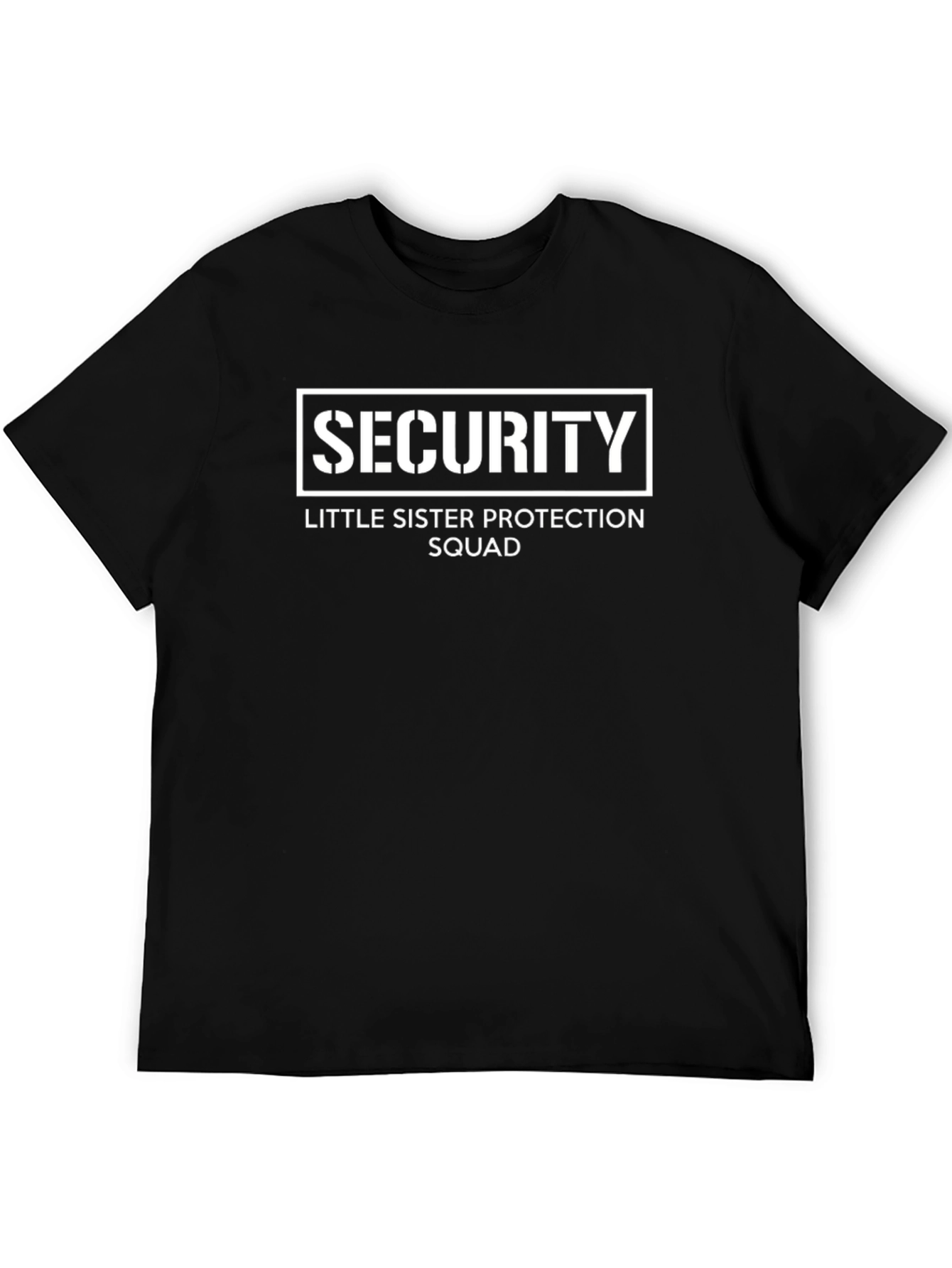 Security Little Sister Protection Squad Black T-Shirt