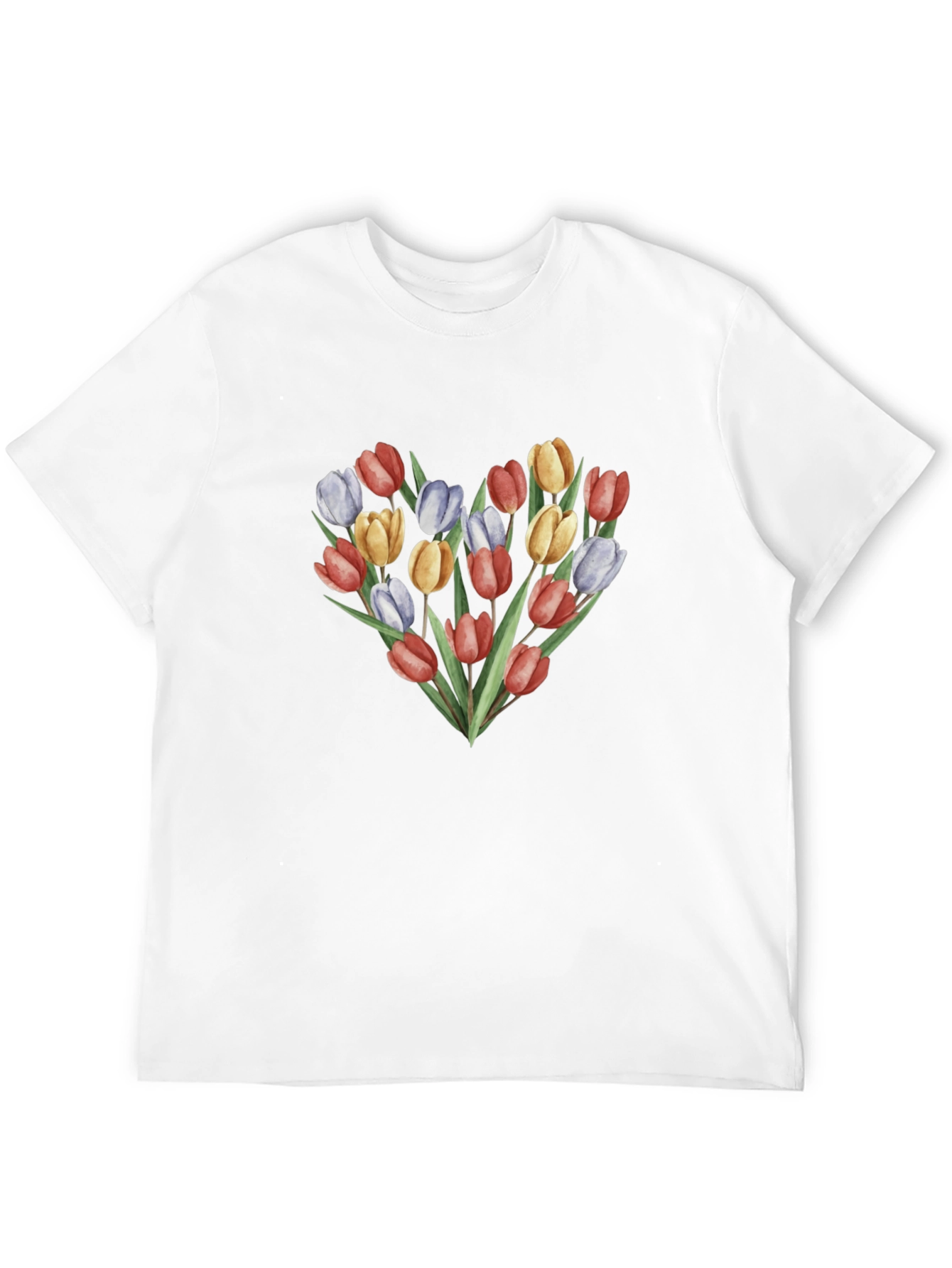 Floral Heart Graphic Tee - Soft Cotton Blend