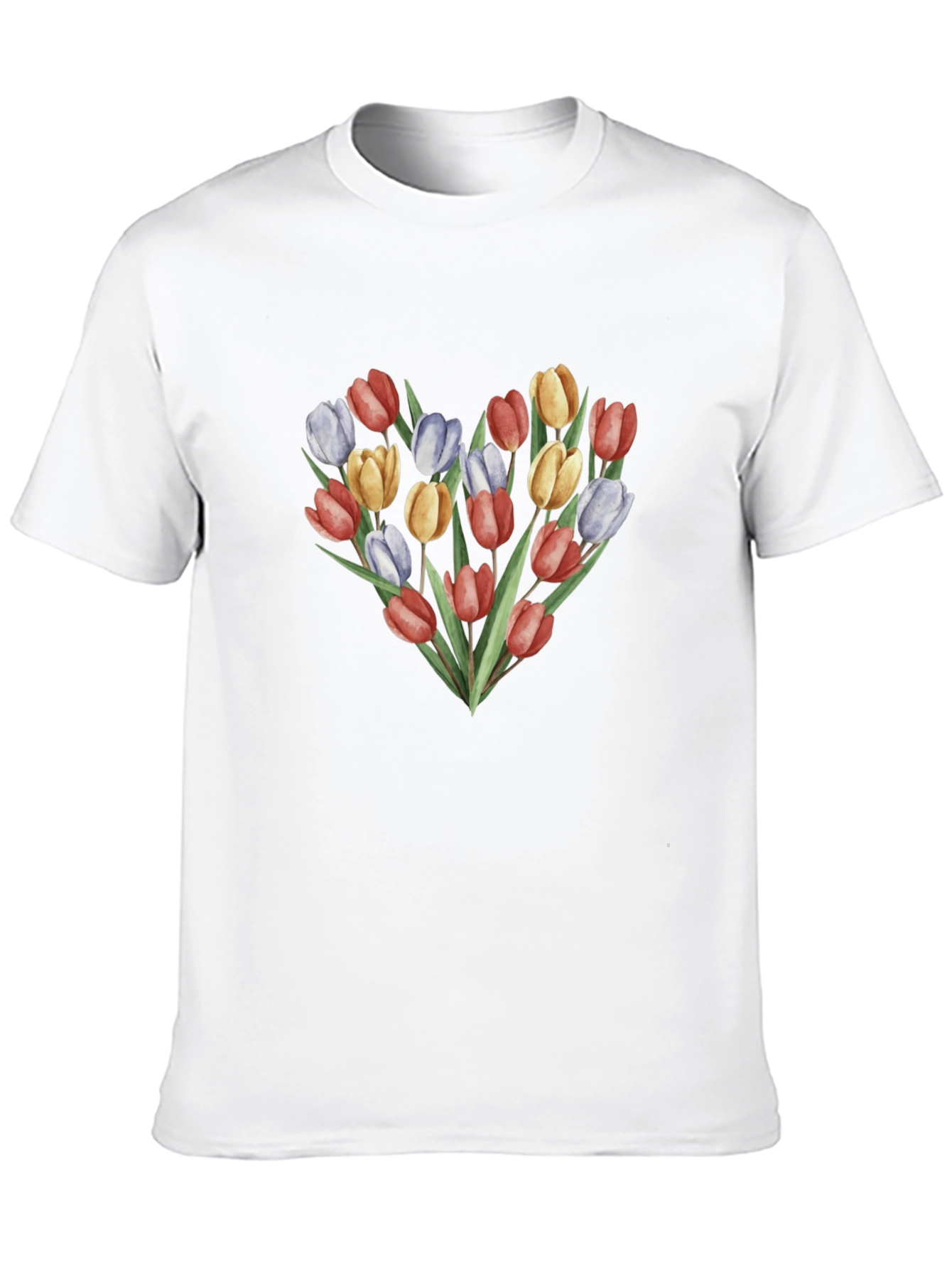 Floral Heart Graphic Tee - Soft Cotton Blend
