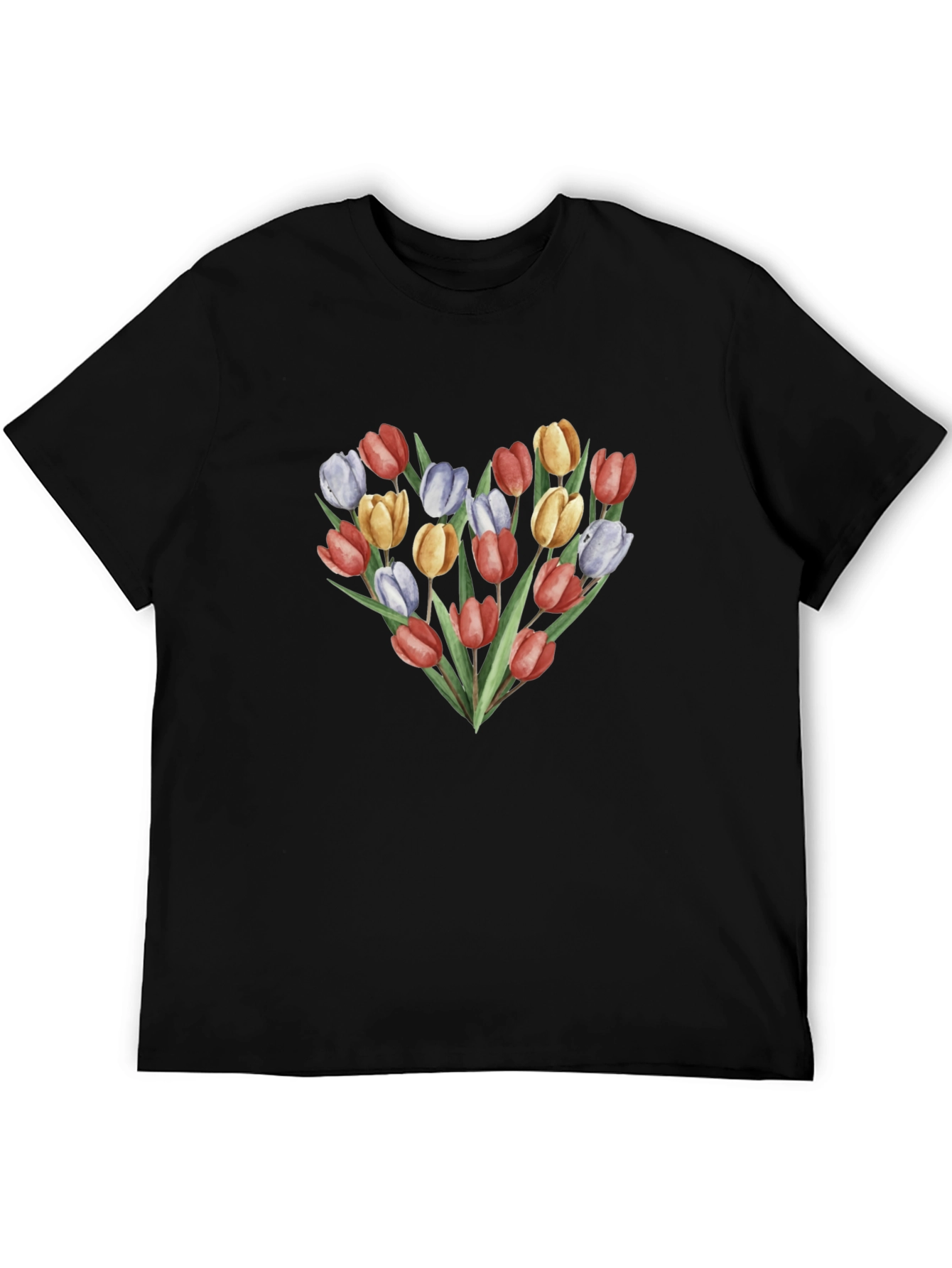 Floral Heart Graphic Tee - Soft Cotton Blend