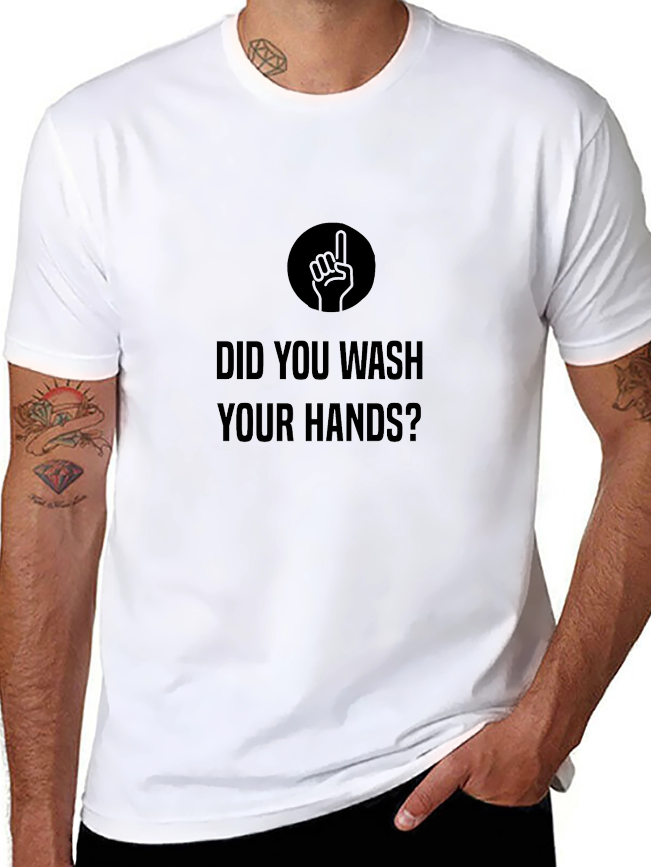 Wash Your Hands Graphic Tee - Black
