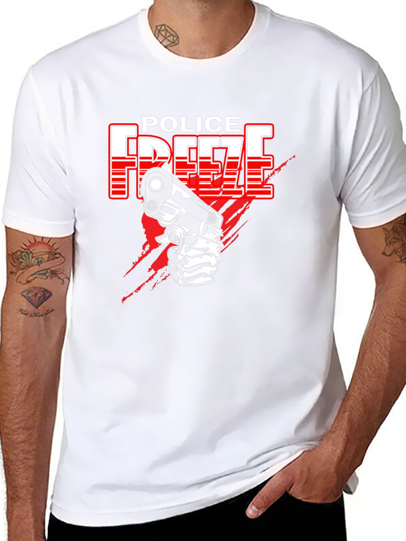 Police Freeze T-Shirt - Black Graphic Tee