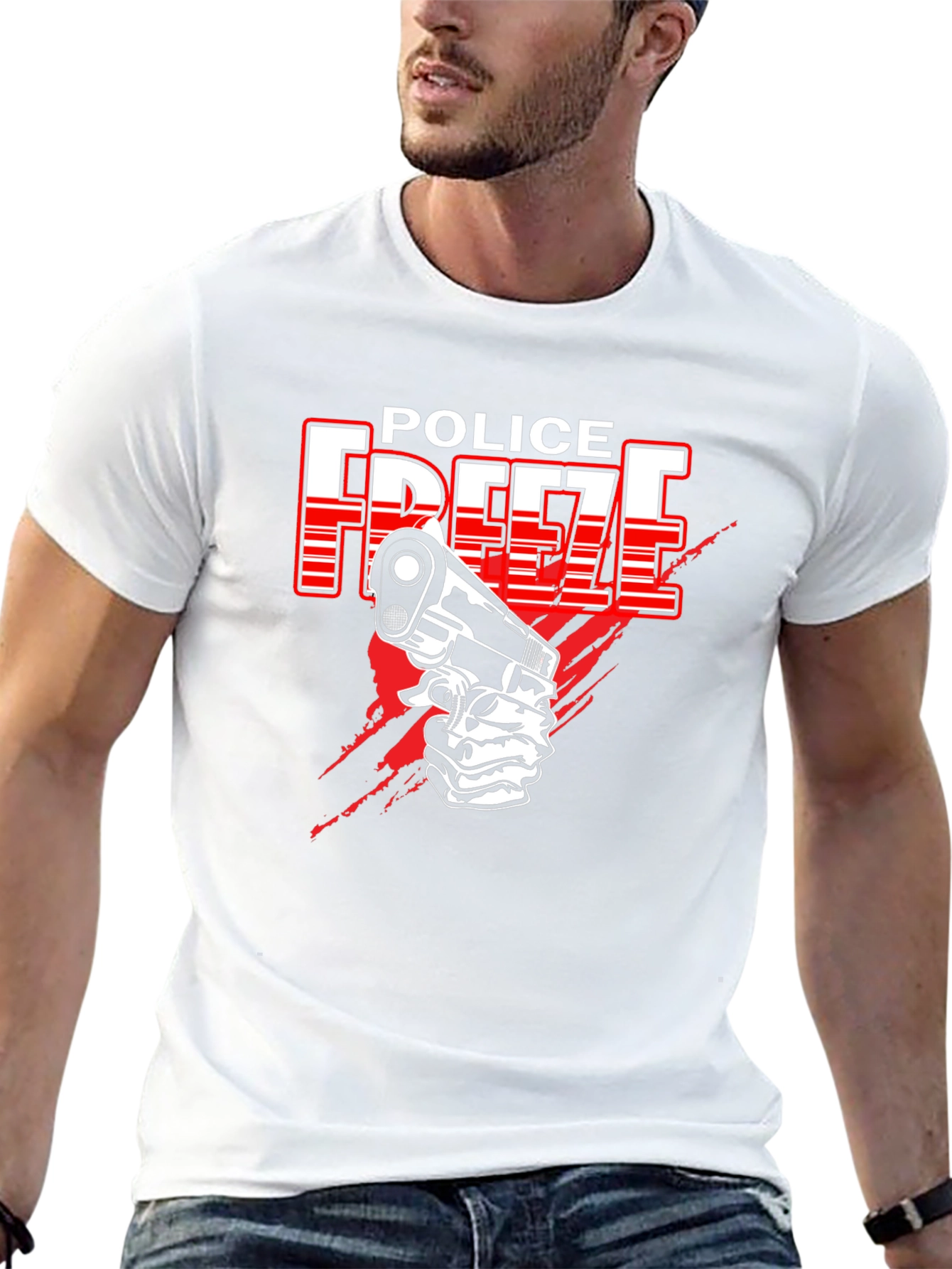 Police Freeze T-Shirt - Black Graphic Tee