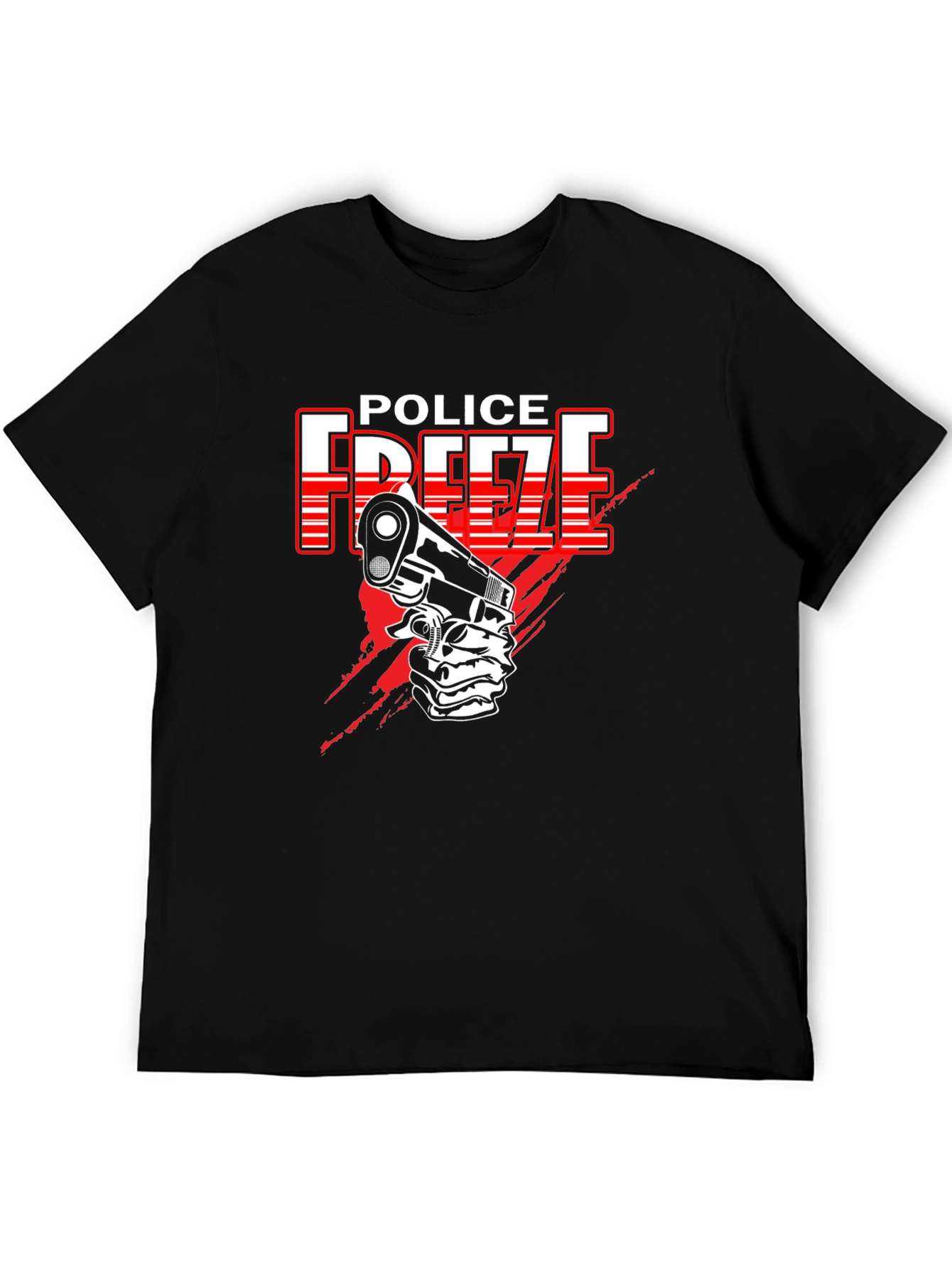 Police Freeze T-Shirt - Black Graphic Tee