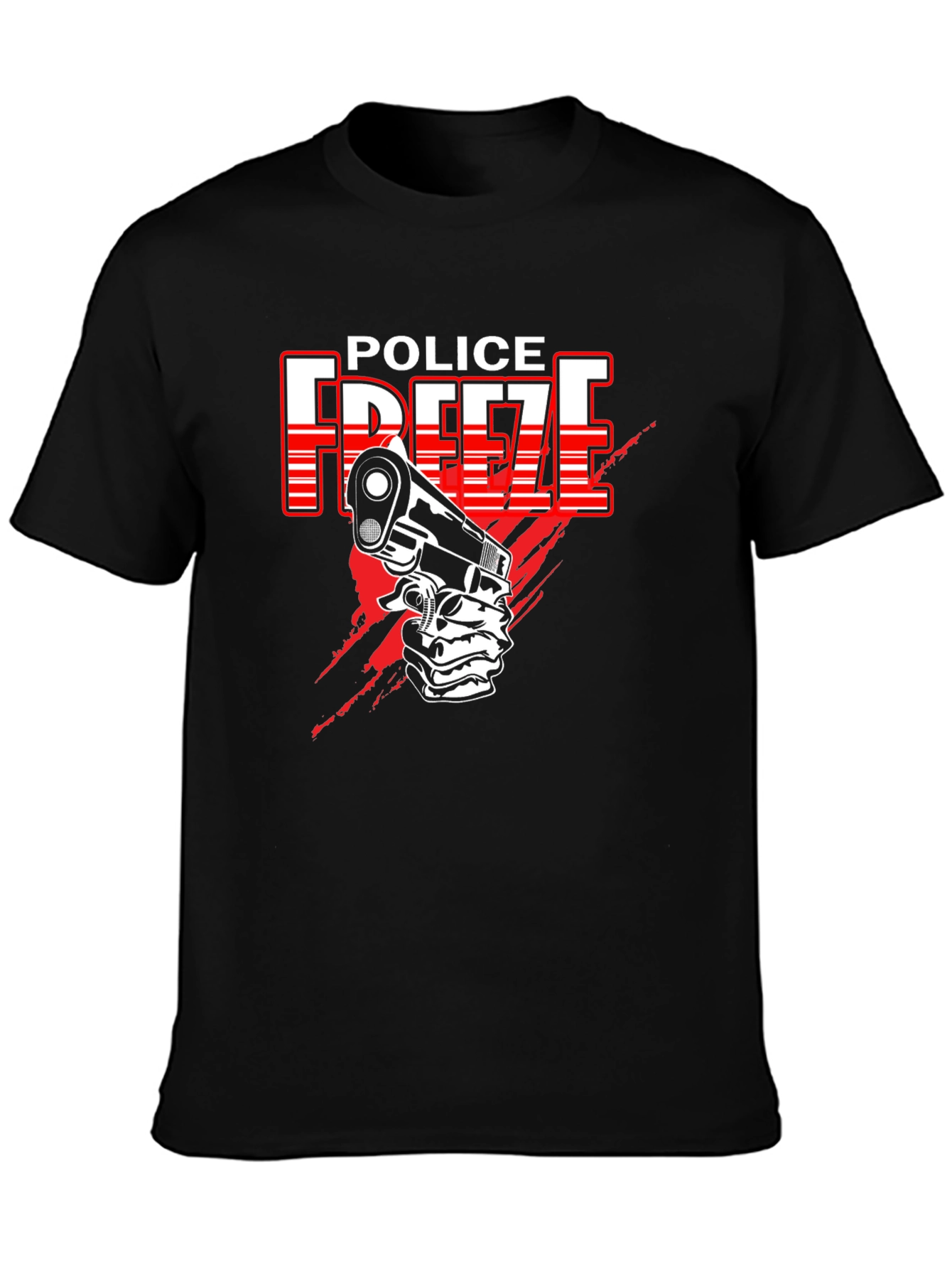 Police Freeze T-Shirt - Black Graphic Tee