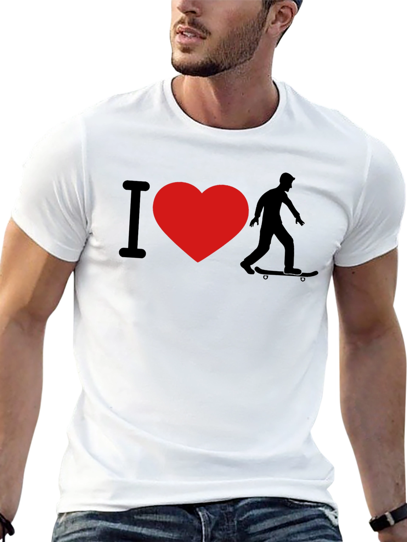 I Love Skateboarding Graphic T-Shirt