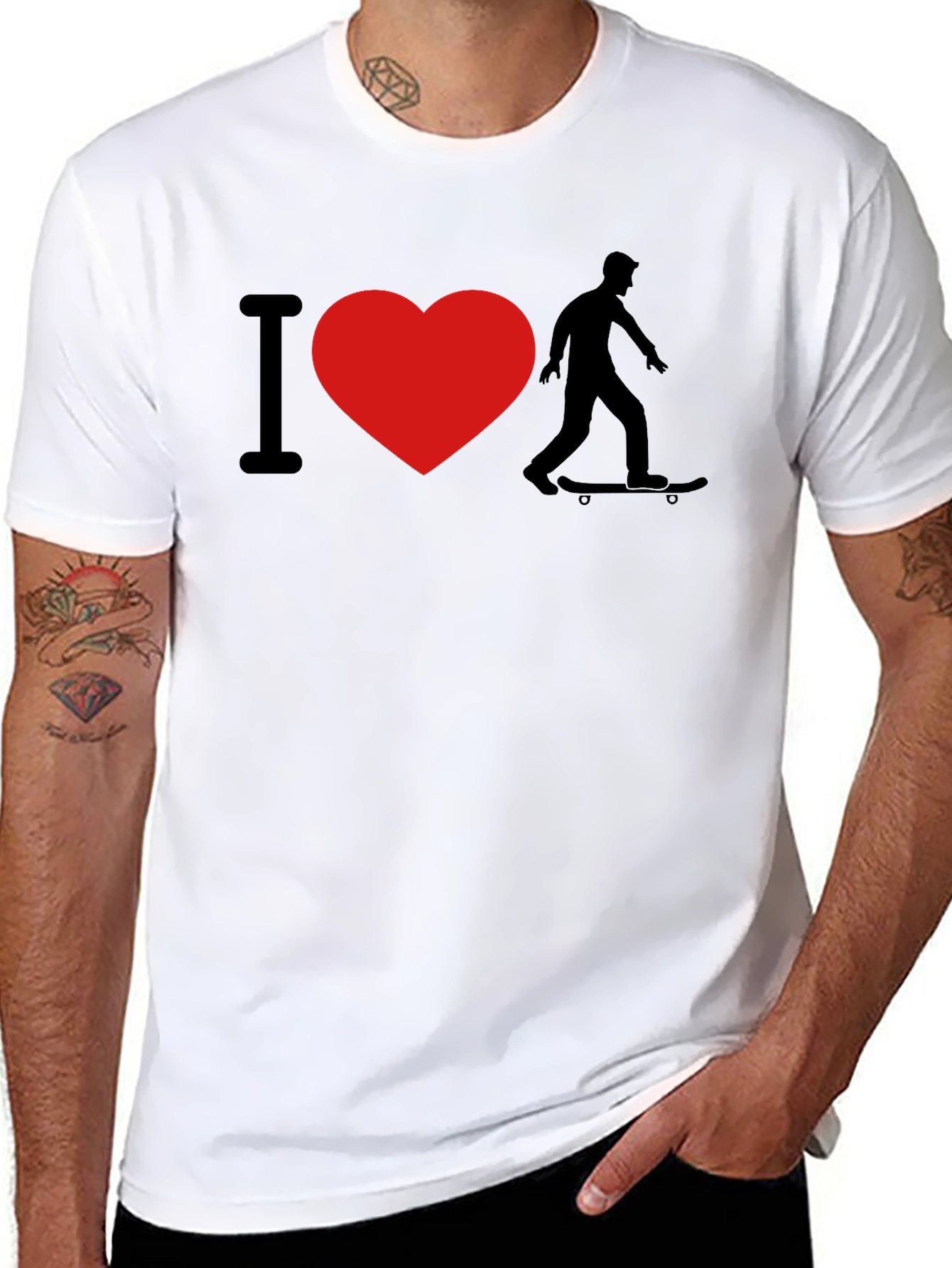 I Love Skateboarding Graphic T-Shirt