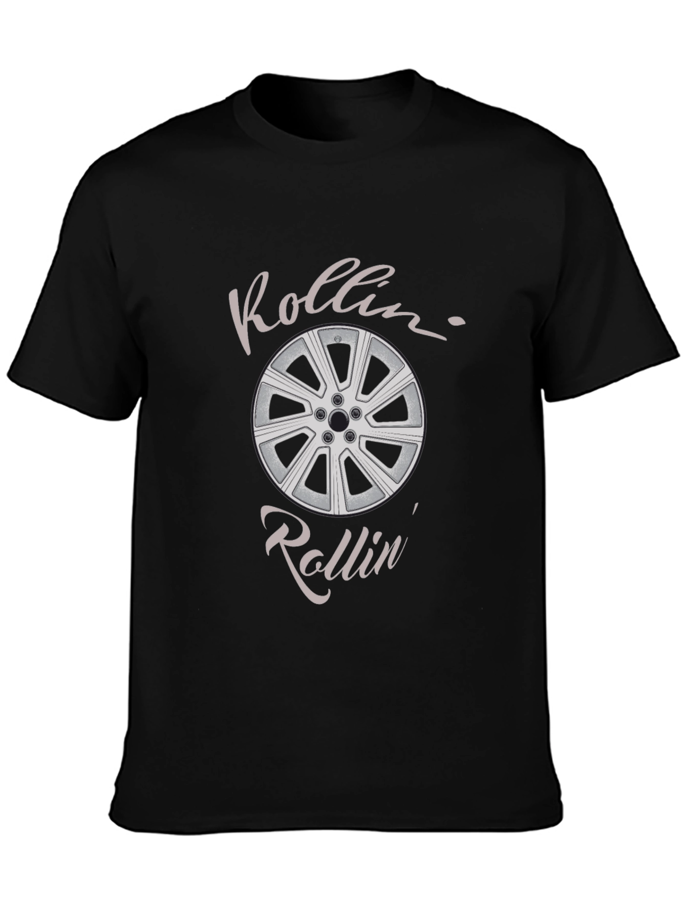 Rollin Car Wheel Graphic Tee - Black