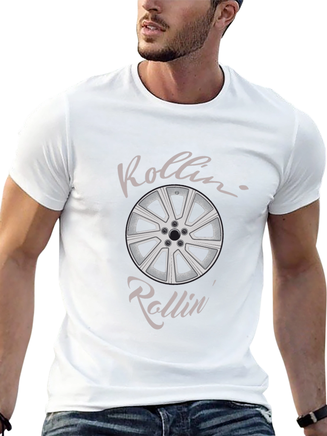 Rollin Car Wheel Graphic Tee - Black