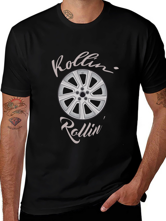 Rollin Car Wheel Graphic Tee - Black