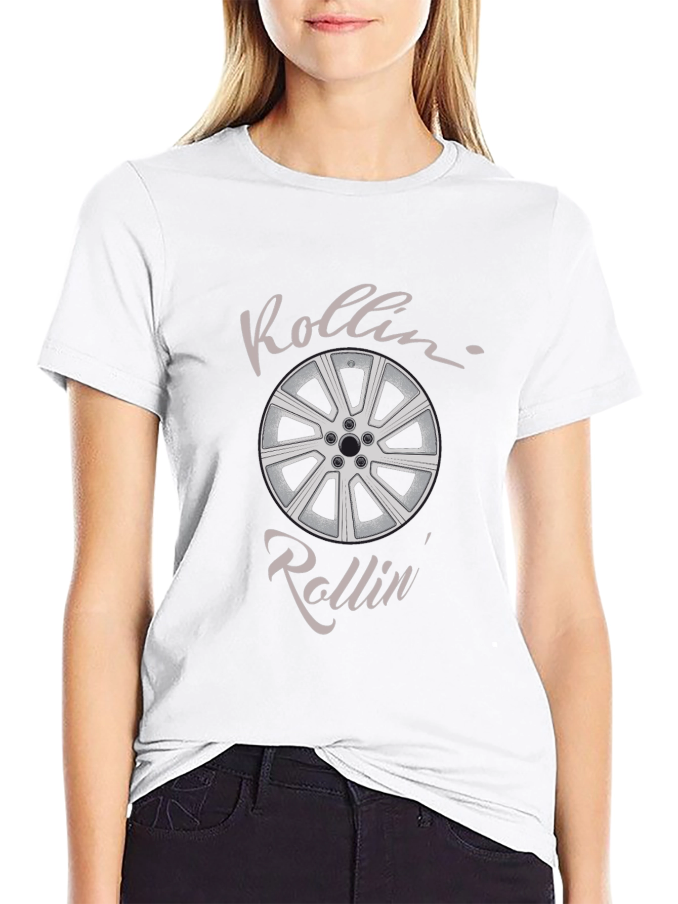 Rollin Car Wheel Graphic Tee - Black