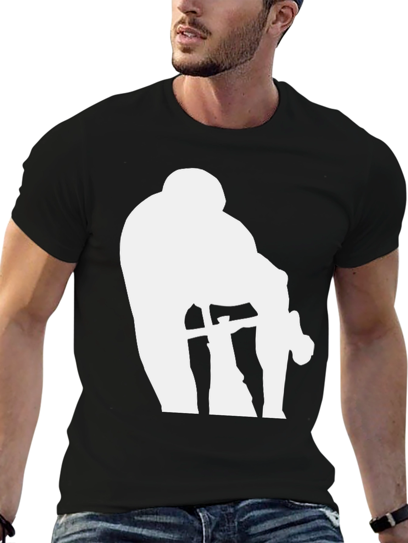 Silhouette Graphic Tee - Black Cotton Blend
