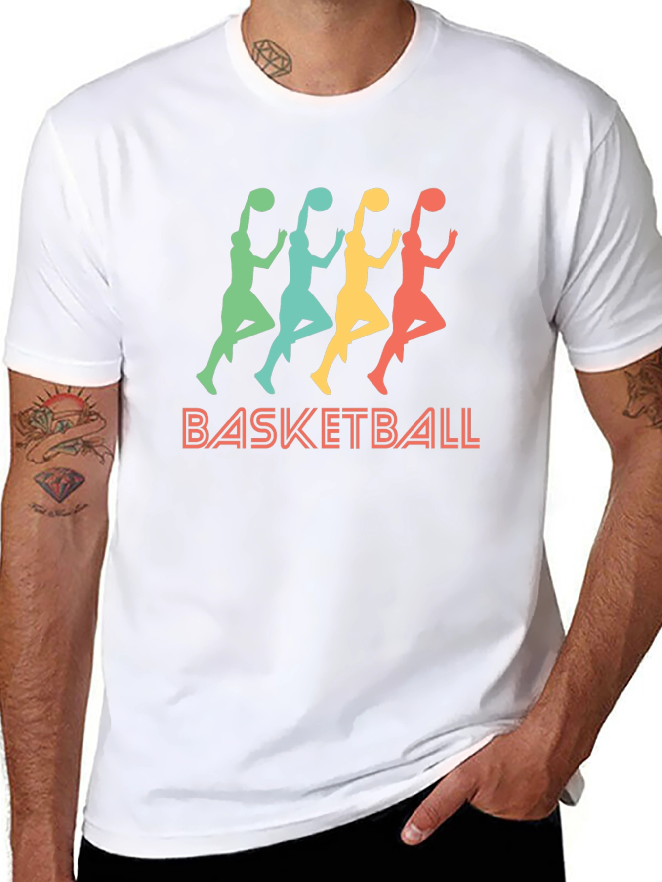 Retro Basketball Player Graphic T-Shirt