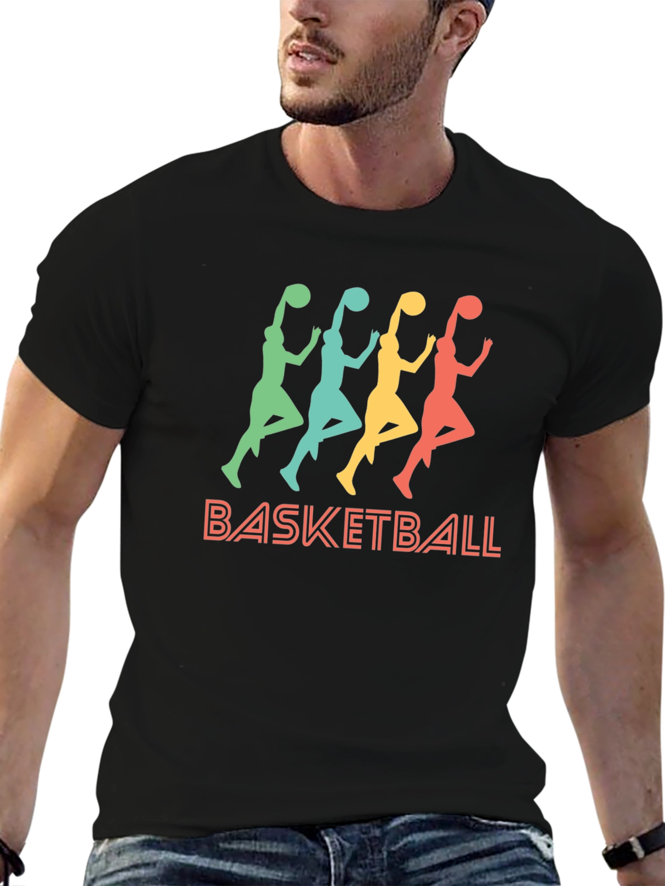 Retro Basketball Player Graphic T-Shirt