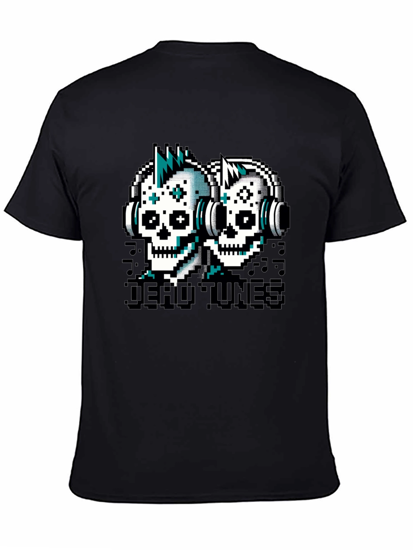Dead Tunes Graphic Tee - Pixel Skull Headphones
