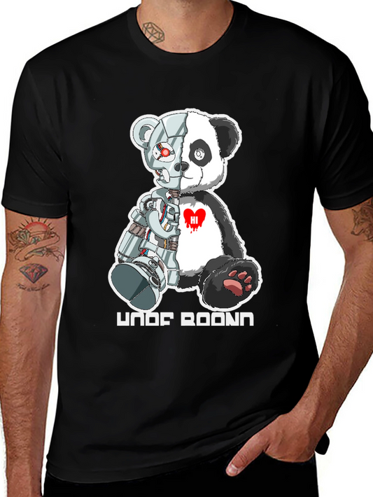 Cyber Panda Bear Graphic T-Shirt
