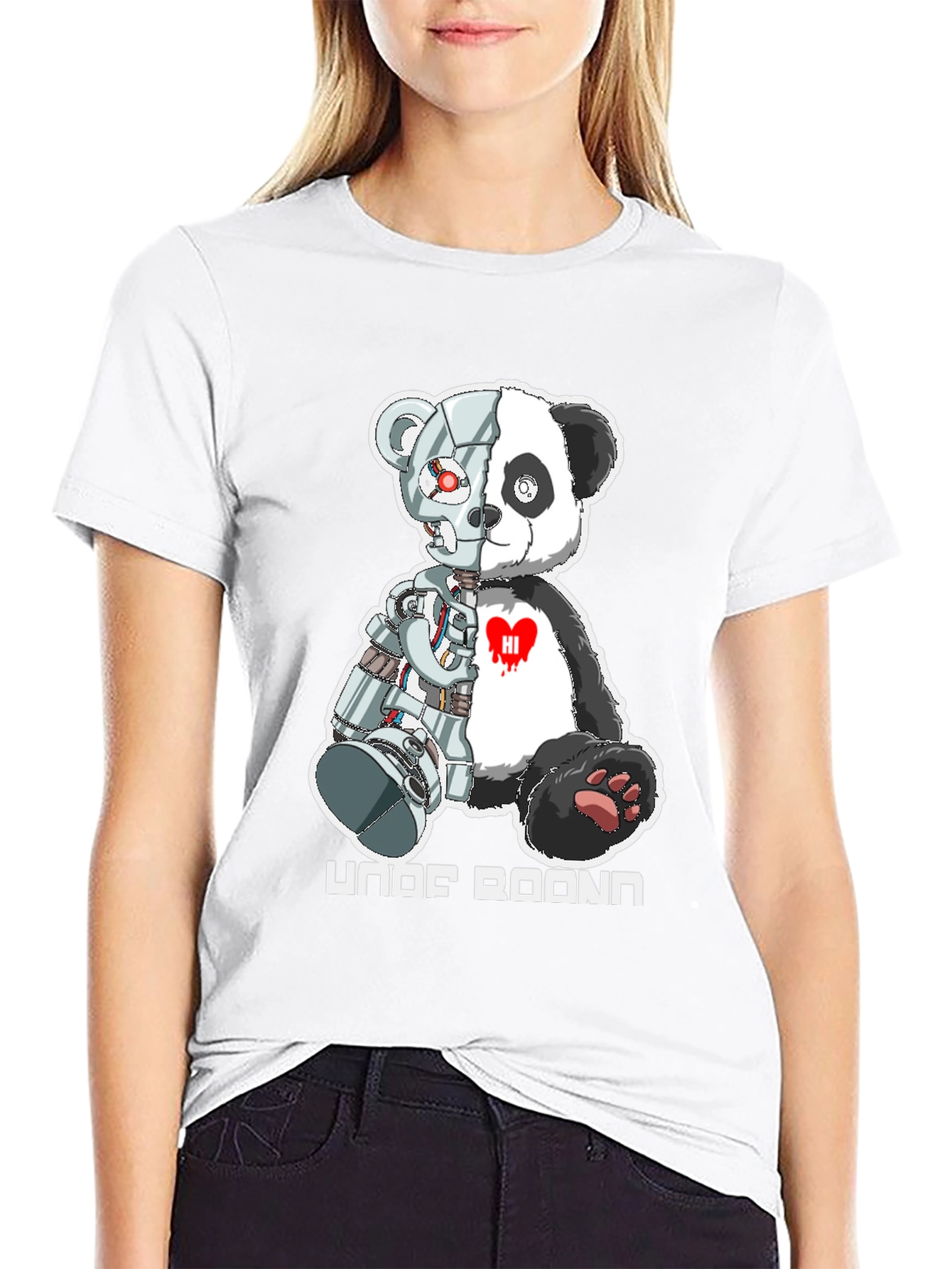 Cyber Panda Bear Graphic T-Shirt