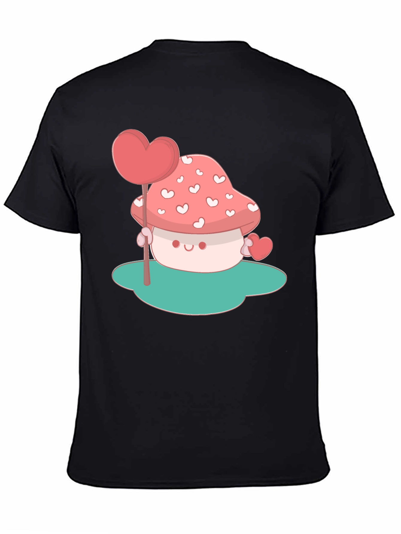 Heart Mushroom Graphic Tee - Cute & Unique