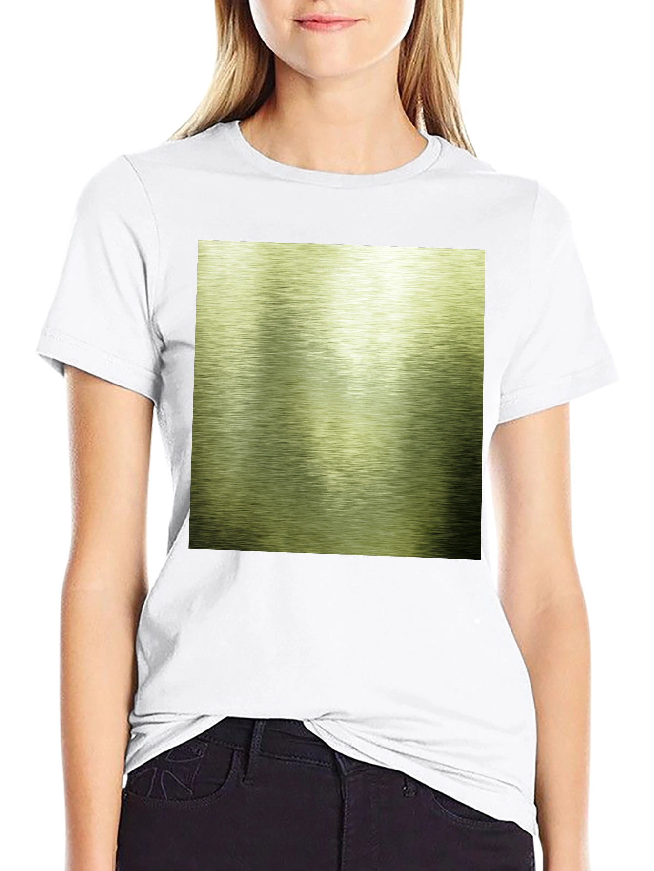 Black T-Shirt with Metallic Graphic