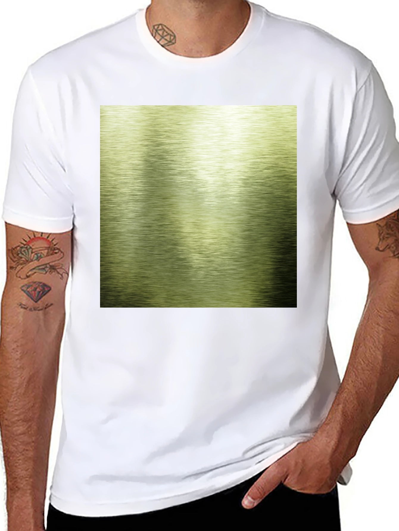 Black T-Shirt with Metallic Graphic