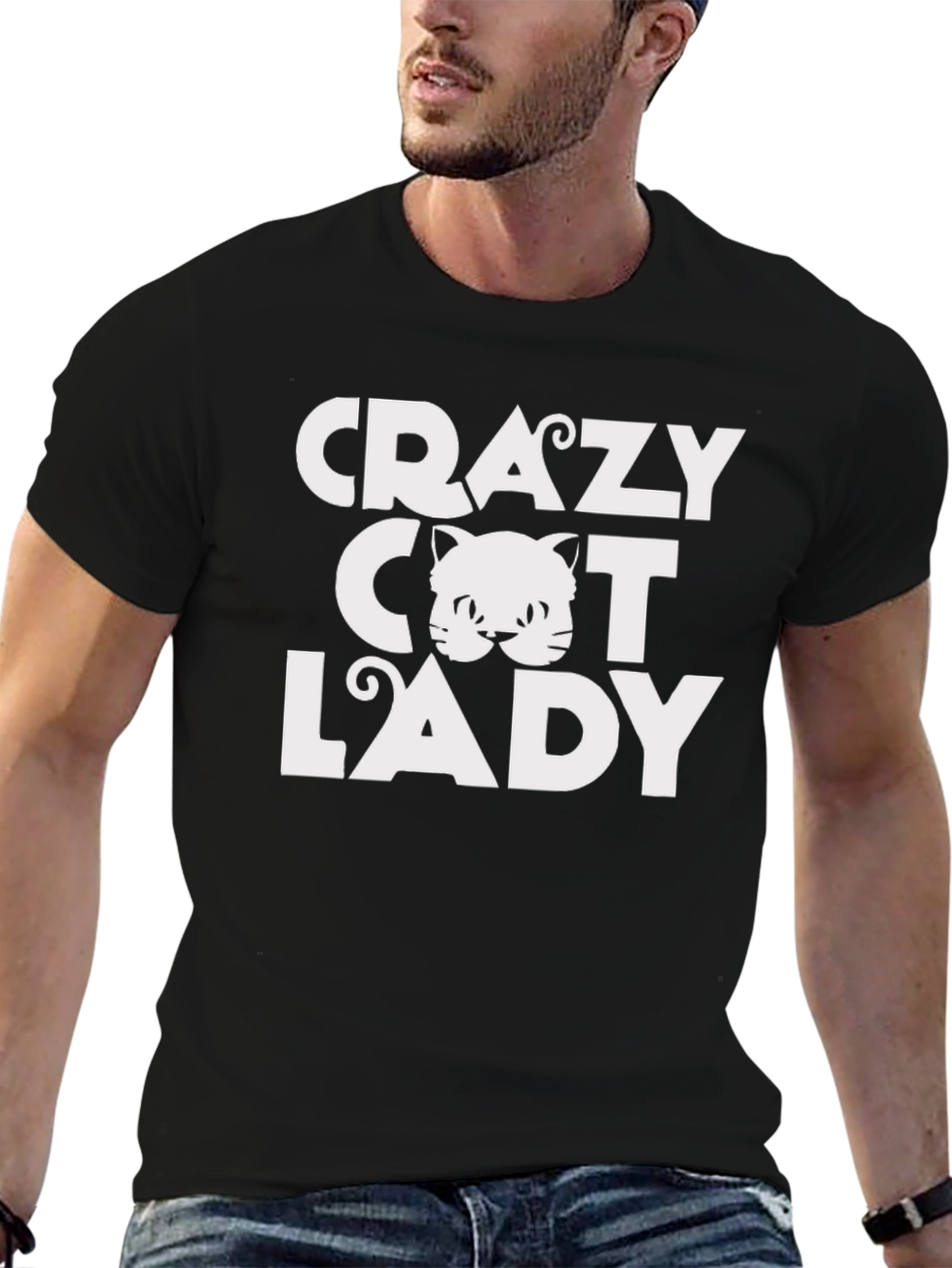 Crazy Cat Lady Graphic Tee - Novelty T-Shirt
