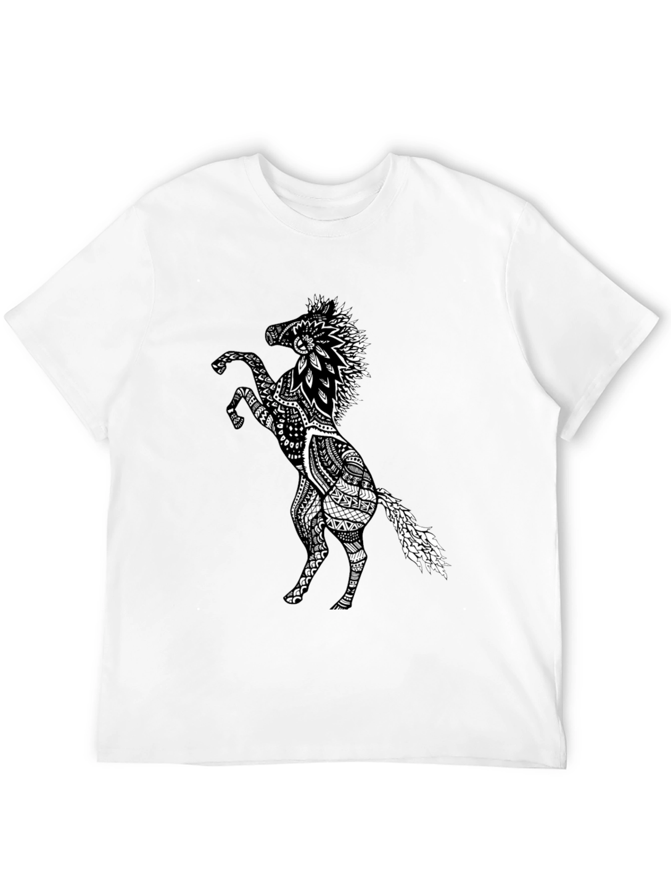 Black Horse Graphic Tee - Unique Print