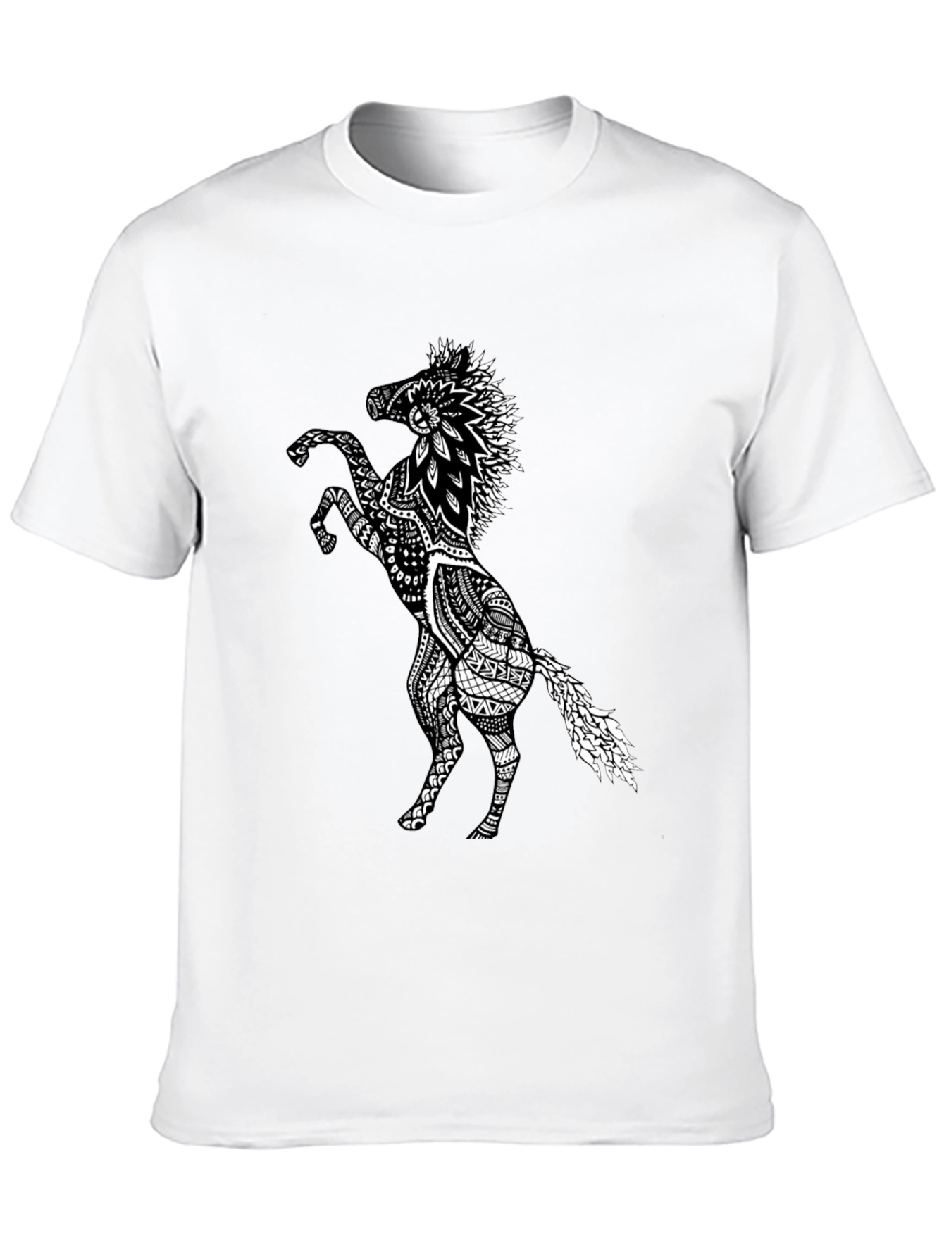 Black Horse Graphic Tee - Unique Print